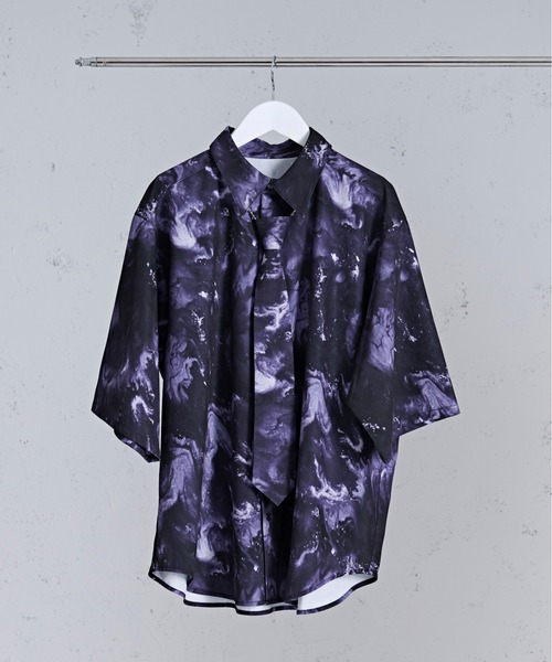 Ellno Loset(エルノロゼット)の「チェーンネクタイセットGALAXYシャツ(シャツ/ブラウス・メンズ・オフホワイト/パープル系その他/ブラック系その他・MEDIUM/SMALL/LARGE)」の8枚目の写真