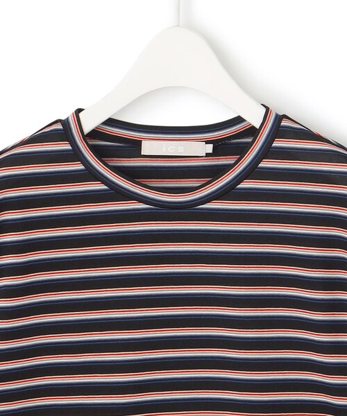 ICB（アイシービー）の「シアーマルチボーダー カットソー（Tシャツ/カットソー・レディース・サックスブルー系6/アイボリー系6・SMALL/MEDIUM/X-SMALL）」の14枚目の写真