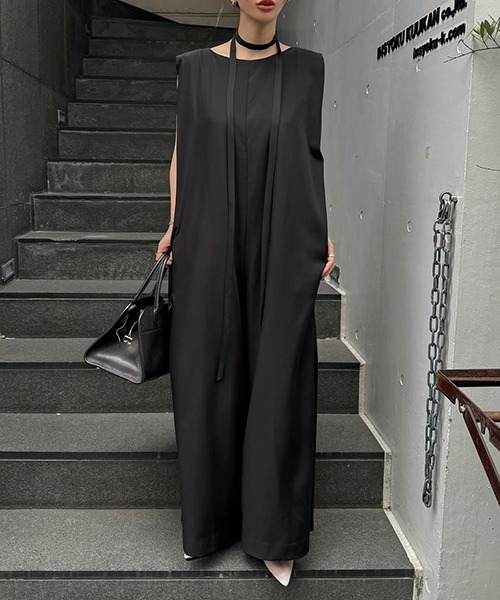 セール】square line wide all-in-one（つなぎ/オールインワン