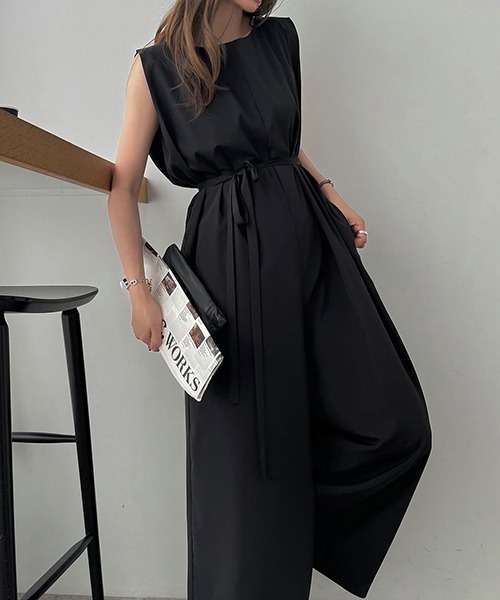 セール】square line wide all-in-one（つなぎ/オールインワン