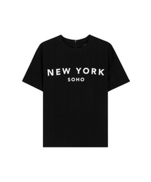 【COCOSIN】クルーネック プリント 半袖Tシャツ バックジップ