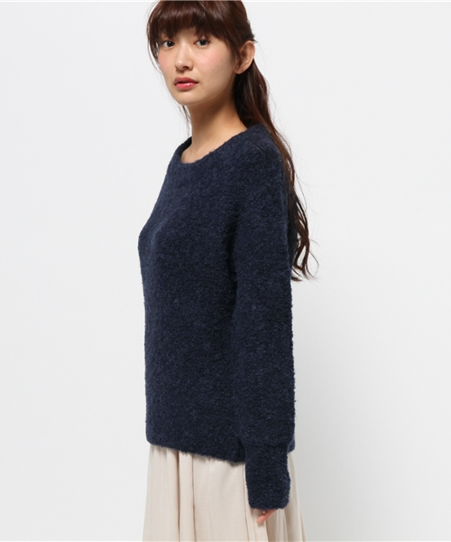 RIVE DROITE（リヴドロワ）の「ループヤーンニット（ニット/セーター・レディース・ネイビー/チャコールグレー・FREE）」の4枚目の写真