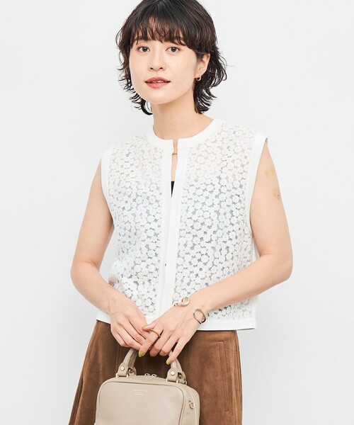 セール】《手洗い可能》フラワー刺繍生地ベスト（ベスト）｜NOLLEY'S