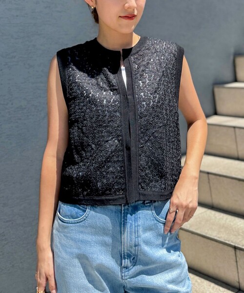 セール】《手洗い可能》フラワー刺繍生地ベスト（ベスト）｜NOLLEY'S