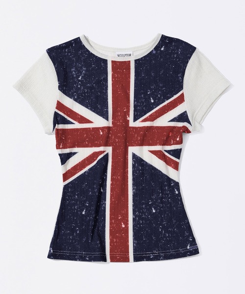 SCULPTOR(スカルプター)の「Union Jack Baby Tee(Tシャツ/カットソー・レディース・ブラック/ホワイト・X-SMALL/SMALL/MEDIUM/LARGE)」の1枚目の写真