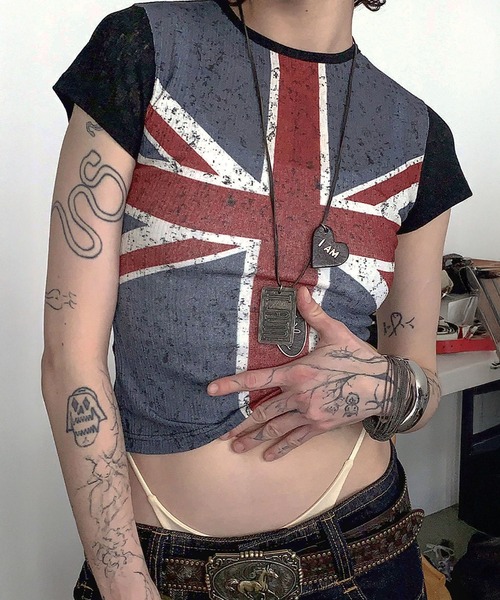 SCULPTOR(スカルプター)の「Union Jack Baby Tee(Tシャツ/カットソー・レディース・ブラック/ホワイト・X-SMALL/SMALL/MEDIUM/LARGE)」の10枚目の写真