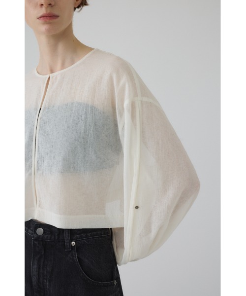 【新品タグ付】RIM.ARK Wide sheer open SH ブルー RIM.ARK（リムアーク）の「Wide sheer open SH（シャツ/ブラウス