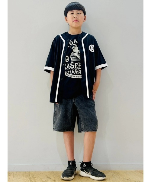 GAP（ギャップ）の「デニム GAPロゴ ベースボールジャージー (キッズ)（シャツ/ブラウス・キッズ・ブラック/オフホワイト・160cm/150cm/140cm/130cm/120cm/110cm）」の8枚目の写真