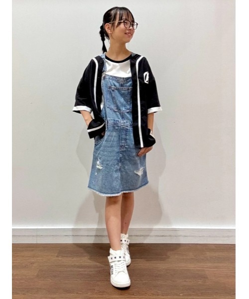 GAP（ギャップ）の「デニム GAPロゴ ベースボールジャージー (キッズ)（シャツ/ブラウス・キッズ・ブラック/オフホワイト・160cm/150cm/140cm/130cm/120cm/110cm）」の7枚目の写真