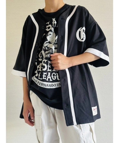 GAP（ギャップ）の「デニム GAPロゴ ベースボールジャージー (キッズ)（シャツ/ブラウス・キッズ・ブラック/オフホワイト・160cm/150cm/140cm/130cm/120cm/110cm）」の5枚目の写真