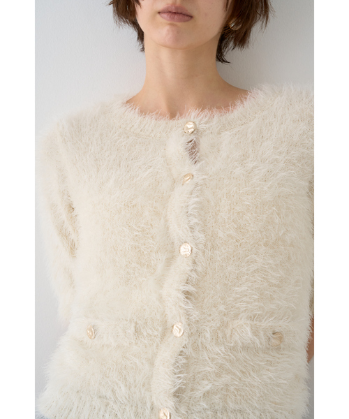 EMMA　ROUGE VIF（エマルージュヴィフ）の「【一部店舗限定】ハーフスリーブシャギーニットカーディガン（カーディガン/ボレロ・レディース・ネイビー/アイボリー・フリー）」の15枚目の写真