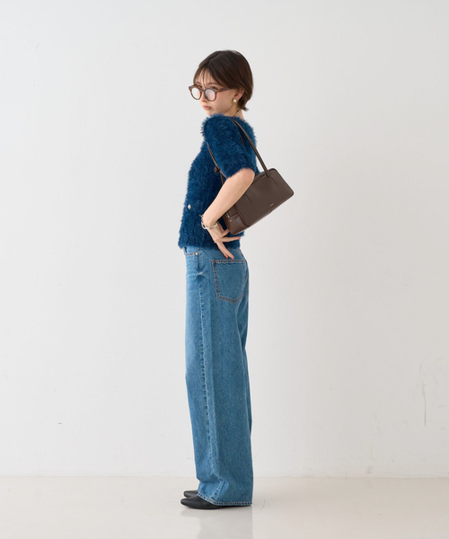 EMMA　ROUGE VIF（エマルージュヴィフ）の「【一部店舗限定】ハーフスリーブシャギーニットカーディガン（カーディガン/ボレロ・レディース・ネイビー/アイボリー・フリー）」の19枚目の写真