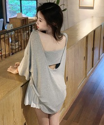 バックオープンオーバーサイズ半袖Tシャツ