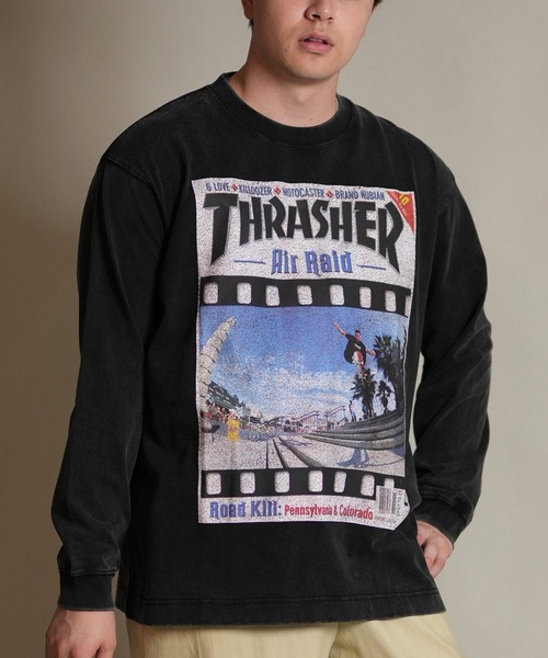 THRASHER/スラッシャー 長袖 Tシャツ ロンT バックプリント ピグメント