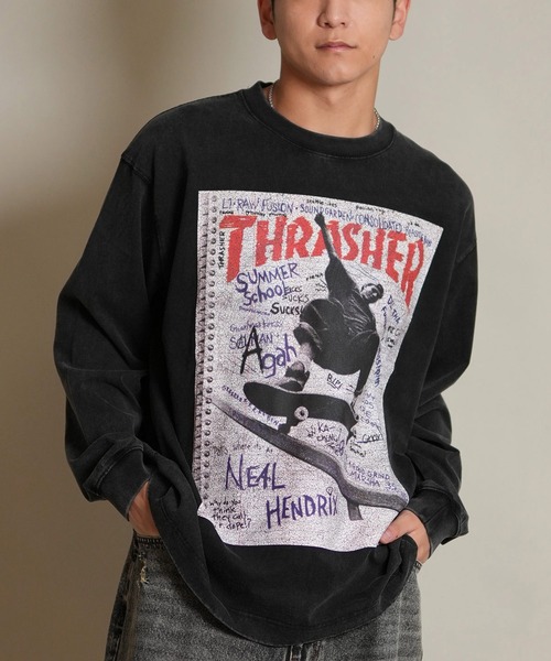 THRASHER/スラッシャー 長袖 Tシャツ ロンT バックプリント ピグメント