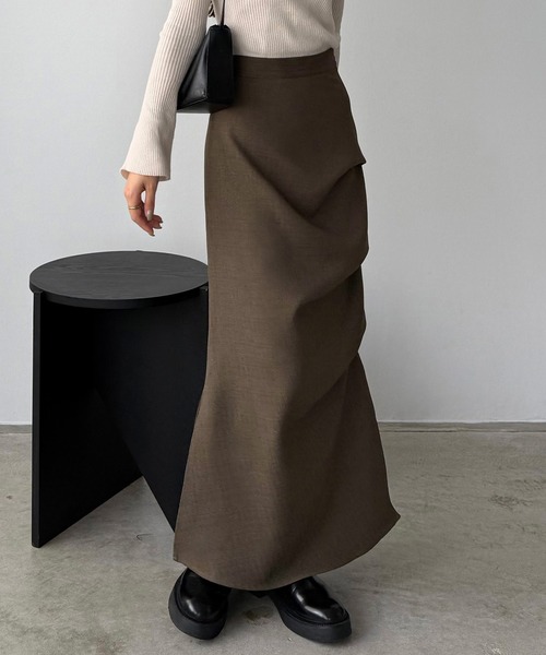 セール】薄手ツイードサイドタックマーメイドスカート（スカート