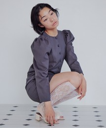 Volume sleeve mini dress