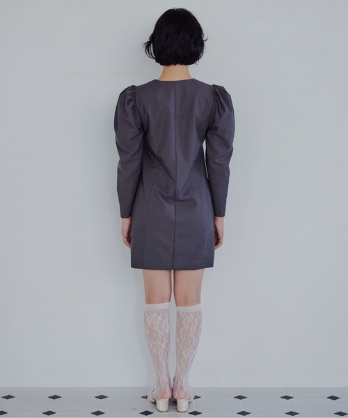 etre loin(エトルワン)の「Volume sleeve mini dress(ワンピース・レディース・グレー/ブラック/ピンクベージュ・M)」の14枚目の写真