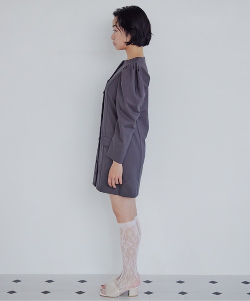 etre loin(エトルワン)の「Volume sleeve mini dress(ワンピース・レディース・グレー/ブラック/ピンクベージュ・M)」の13枚目の写真