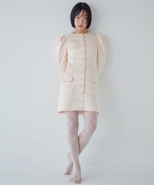 etre loin(エトルワン)の「Volume sleeve mini dress(ワンピース・レディース・グレー/ブラック/ピンクベージュ・M)」の15枚目の写真