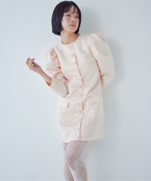 etre loin(エトルワン)の「Volume sleeve mini dress(ワンピース・レディース・グレー/ブラック/ピンクベージュ・M)」の20枚目の写真