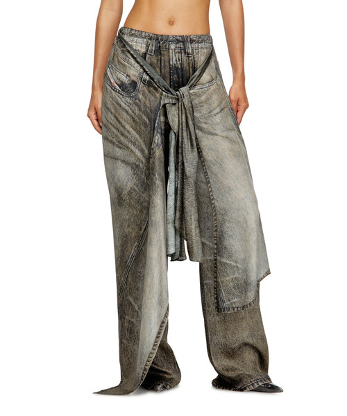 DIESEL タイダイ風パンツ グレー/ブラック ウィメンズ パンツ P-ALOMA（その他パンツ）｜DIESEL（ディーゼル）の