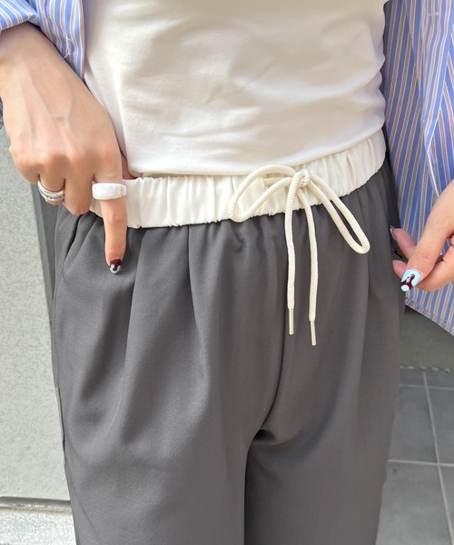 ABYS(アビス)の「ウエスト配色リラックススラックス(スラックス・レディース・グレー/ブラック・MEDIUM)」の15枚目の写真