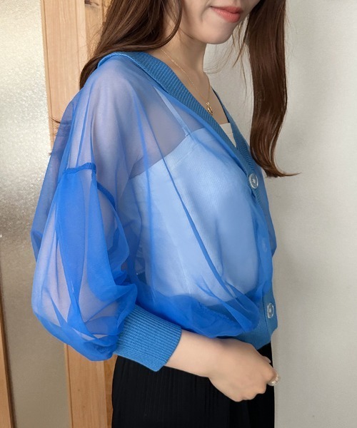 ReRe(リリ)の「シアーボレロ(カーディガン/ボレロ・レディース・ホワイト/ライトグレー/ブルー/ブラック・MEDIUM)」の10枚目の写真