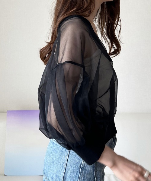 ReRe(リリ)の「シアーボレロ(カーディガン/ボレロ・レディース・ホワイト/ライトグレー/ブルー/ブラック・MEDIUM)」の19枚目の写真