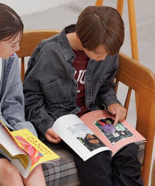 GLOBAL WORK（グローバルワーク）の「GOODデニムシャツ長袖/575587（シャツ/ブラウス・キッズ・ブラック/ブルー・140cm/160cm/150cm）」の9枚目の写真