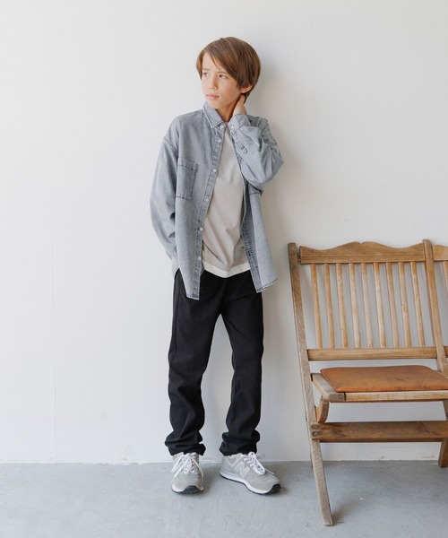 GLOBAL WORK（グローバルワーク）の「GOODデニムシャツ長袖/575587（シャツ/ブラウス・キッズ・ブラック/ブルー・140cm/160cm/150cm）」の19枚目の写真