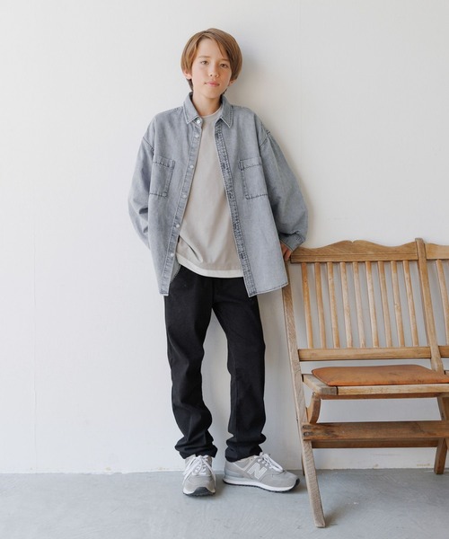 GLOBAL WORK（グローバルワーク）の「GOODデニムシャツ長袖/575587（シャツ/ブラウス・キッズ・ブラック/ブルー・140cm/160cm/150cm）」の20枚目の写真