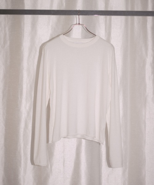 INTER FACTORY(インターファクトリー)の「2/9号室(かおこ&ひろと) - Crew Neck Cotton Knit Long Sleeve T-shirt / クルーネックコットンニットロンT made in IF Div.(ニット/セーター・メンズ・ダークブラウン/ホワイト・MEDIUM/LARGE)」の20枚目の写真