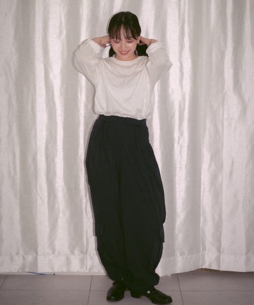 INTER FACTORY(インターファクトリー)の「2/9号室(かおこ&ひろと) - Crew Neck Cotton Knit Long Sleeve T-shirt / クルーネックコットンニットロンT made in IF Div.(ニット/セーター・メンズ・ダークブラウン/ホワイト・MEDIUM/LARGE)」の22枚目の写真