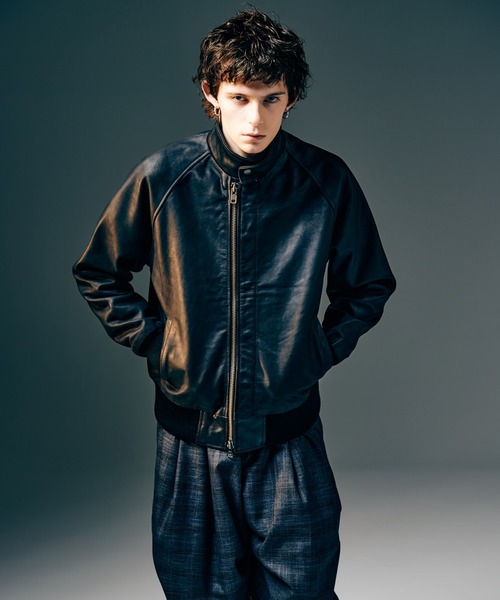 glamb（グラム）の「Leather Bomber Jacket / レザーボマージャケット（ブルゾン・メンズ・ブラック/ブラウン・S/M/L）」の9枚目の写真