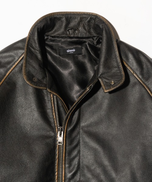 glamb（グラム）の「Leather Bomber Jacket / レザーボマージャケット（ブルゾン・メンズ・ブラック/ブラウン・S/M/L）」の15枚目の写真