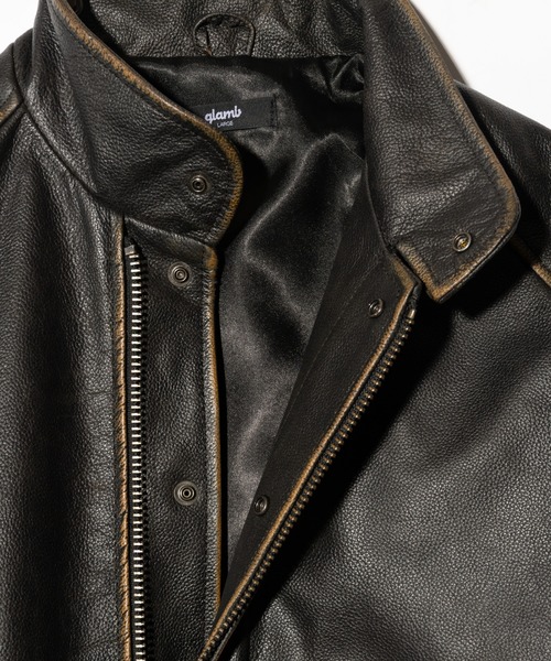 glamb（グラム）の「Leather Bomber Jacket / レザーボマージャケット（ブルゾン・メンズ・ブラック/ブラウン・S/M/L）」の16枚目の写真