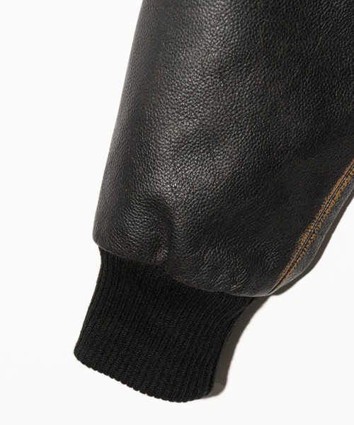glamb（グラム）の「Leather Bomber Jacket / レザーボマージャケット（ブルゾン・メンズ・ブラック/ブラウン・S/M/L）」の19枚目の写真