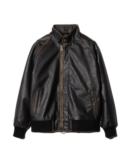glamb（グラム）の「Leather Bomber Jacket / レザーボマージャケット（ブルゾン・メンズ・ブラック/ブラウン・S/M/L）」の4枚目の写真