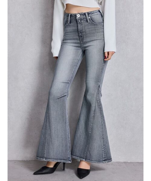 GYDA（ジェイダ）の「ハイウエストleg lengthフレアデニムパンツ（デニムパンツ・レディース・インディゴブルー/ライトブルー・X-SMALL/SMALL/MEDIUM）」の2枚目の写真