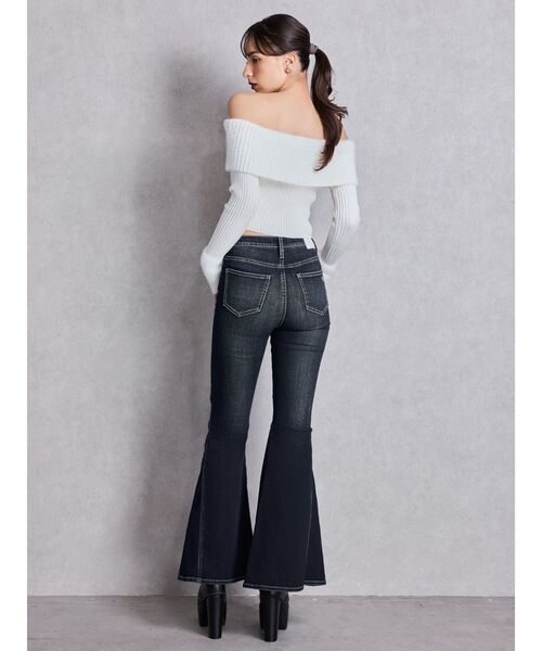 GYDA（ジェイダ）の「ハイウエストleg lengthフレアデニムパンツ（デニムパンツ・レディース・インディゴブルー/ライトブルー・X-SMALL/SMALL/MEDIUM）」の5枚目の写真