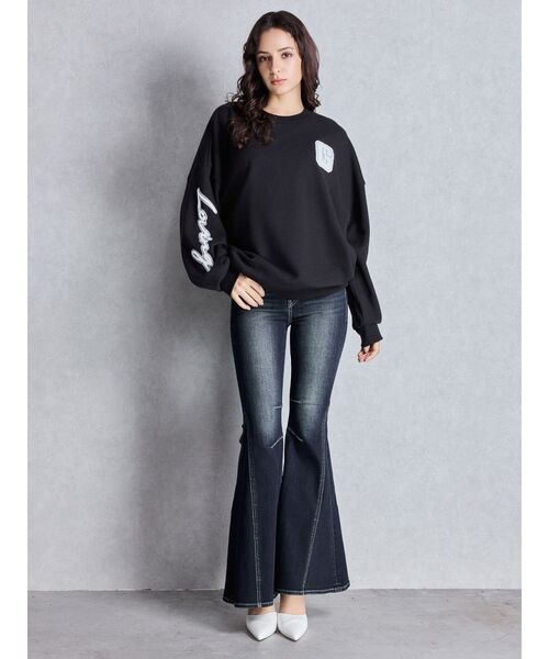 GYDA（ジェイダ）の「ハイウエストleg lengthフレアデニムパンツ（デニムパンツ・レディース・インディゴブルー/ライトブルー・X-SMALL/SMALL/MEDIUM）」の8枚目の写真