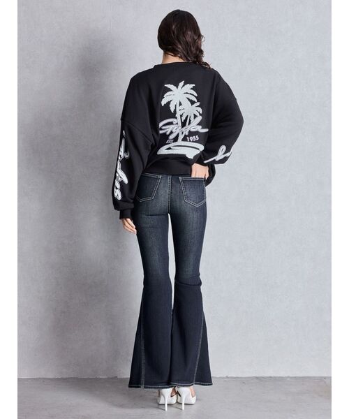 GYDA（ジェイダ）の「ハイウエストleg lengthフレアデニムパンツ（デニムパンツ・レディース・インディゴブルー/ライトブルー・X-SMALL/SMALL/MEDIUM）」の9枚目の写真