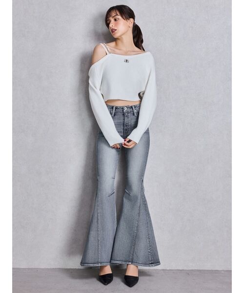 GYDA（ジェイダ）の「ハイウエストleg lengthフレアデニムパンツ（デニムパンツ・レディース・インディゴブルー/ライトブルー・X-SMALL/SMALL/MEDIUM）」の13枚目の写真