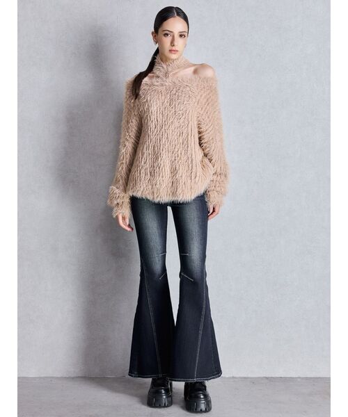 GYDA（ジェイダ）の「ハイウエストleg lengthフレアデニムパンツ（デニムパンツ・レディース・インディゴブルー/ライトブルー・X-SMALL/SMALL/MEDIUM）」の19枚目の写真