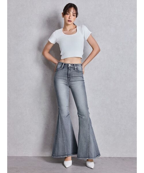 GYDA（ジェイダ）の「ハイウエストleg lengthフレアデニムパンツ（デニムパンツ・レディース・インディゴブルー/ライトブルー・X-SMALL/SMALL/MEDIUM）」の21枚目の写真