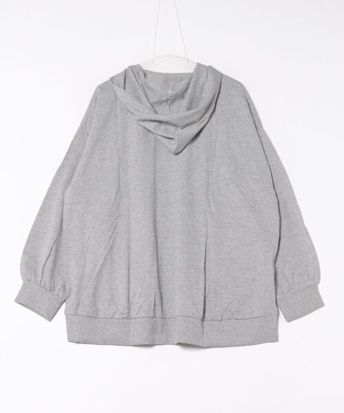 RCD(アールシーディー)の「ミニ裏毛脇スリットプルオーバーパーカー(Tシャツ/カットソー・レディース・ライトカーキ/杢グレー/ブラック・LL~3L/4L~5L/M-L)」の18枚目の写真