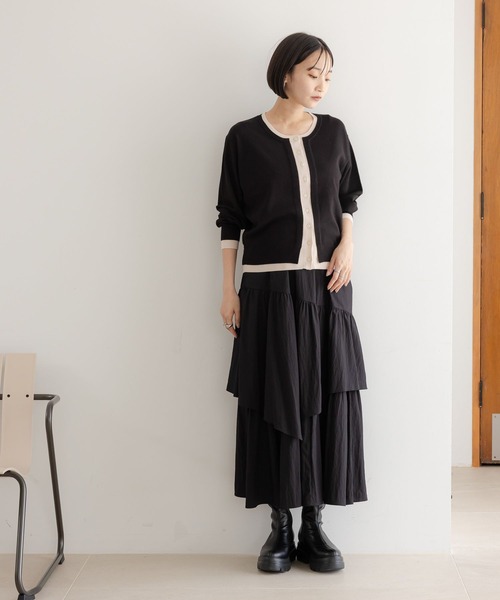 LOWRYS FARM（ローリーズファーム）の「ハイショククルーカーディガン　581256（カーディガン/ボレロ・レディース・ブラック/ブラウン/レッド・FREE）」の5枚目の写真