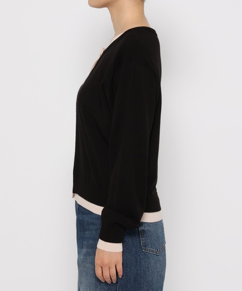 LOWRYS FARM（ローリーズファーム）の「ハイショククルーカーディガン　581256（カーディガン/ボレロ・レディース・ブラック/ブラウン/レッド・FREE）」の8枚目の写真