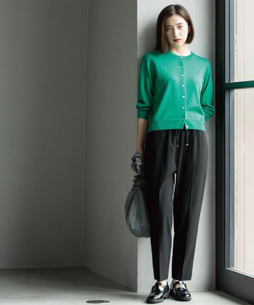 OPAQUE.CLIP（オペークドットクリップ）の「クルーニットカーディガン/エクストラファインメリノウール【THEシリーズ/洗濯機OK】（カーディガン/ボレロ・レディース・グレー/ブルー系その他7/ブラック/グリーン/ワインレッド/キャメル・38/40/36/42）」の21枚目の写真